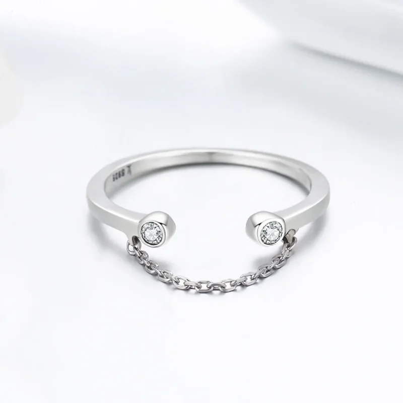 (image for) Silver Smile Face Ring - PANDORA Style - SCR216 - View 5