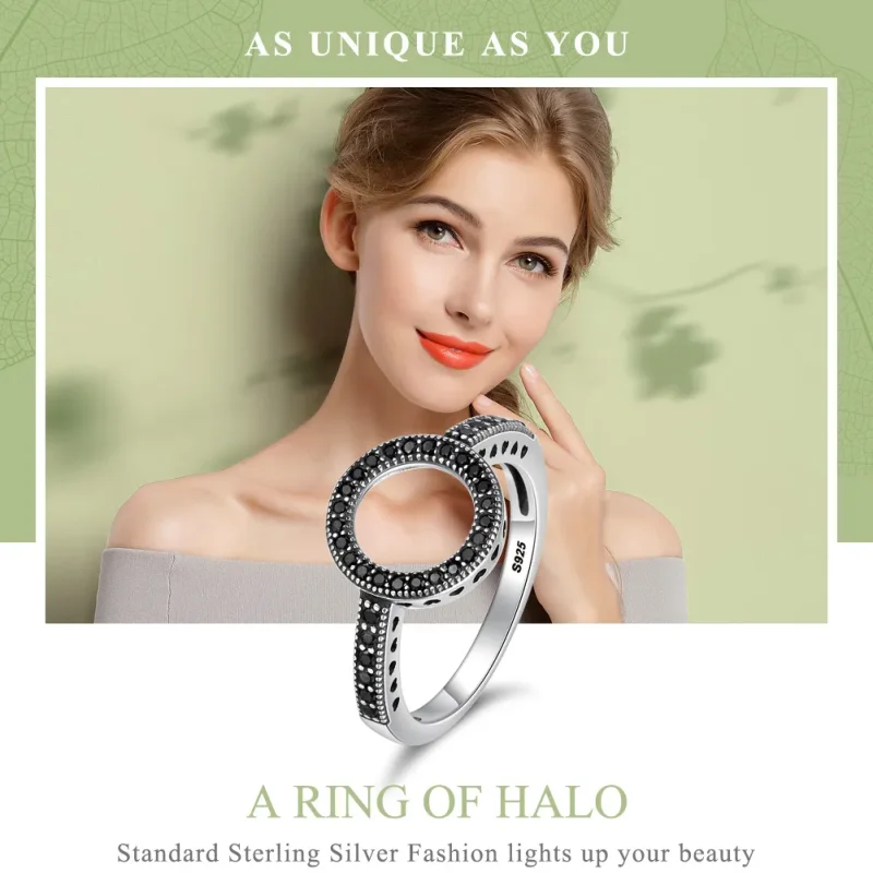 (image for) Silver Sparkling Halo Ring - PANDORA Style - SCR112 - View 2