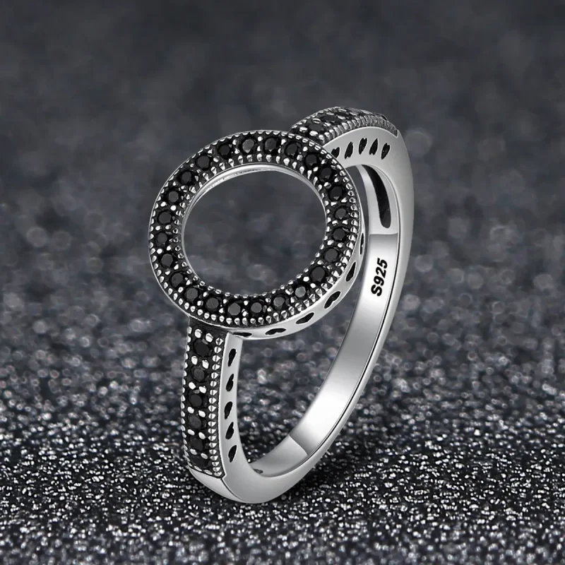 (image for) Silver Sparkling Halo Ring - PANDORA Style - SCR112 - View 3