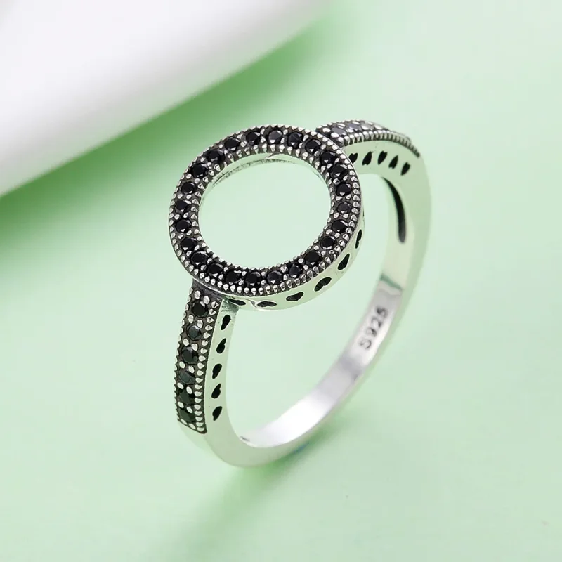 (image for) Silver Sparkling Halo Ring - PANDORA Style - SCR112 - View 4