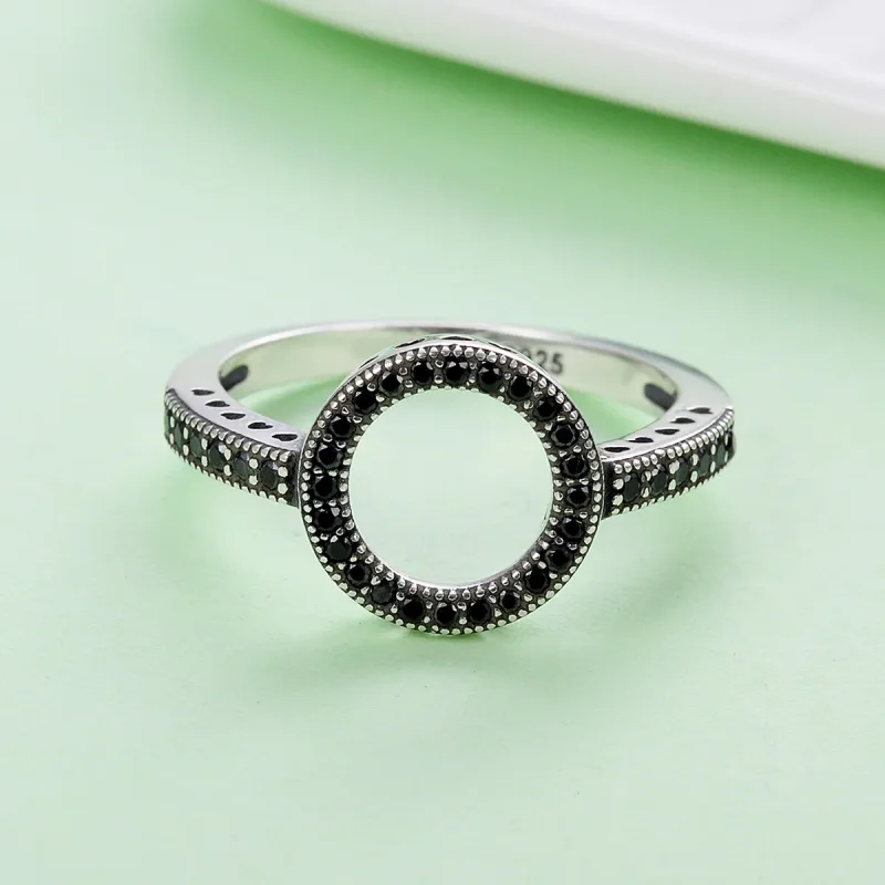(image for) Silver Sparkling Halo Ring - PANDORA Style - SCR112 - View 5
