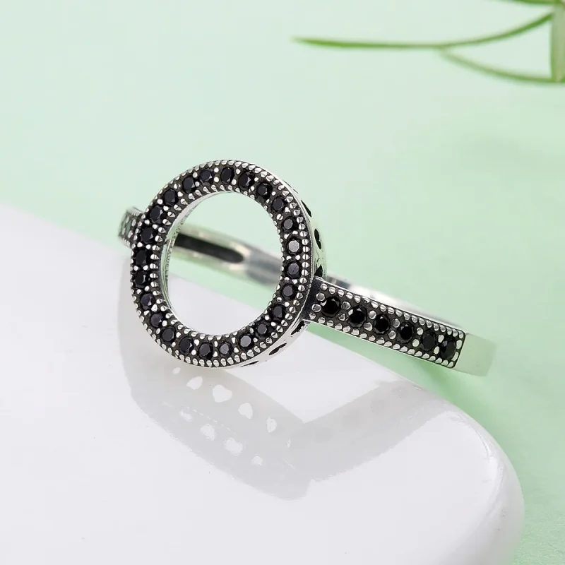 (image for) Silver Sparkling Halo Ring - PANDORA Style - SCR112 - View 6