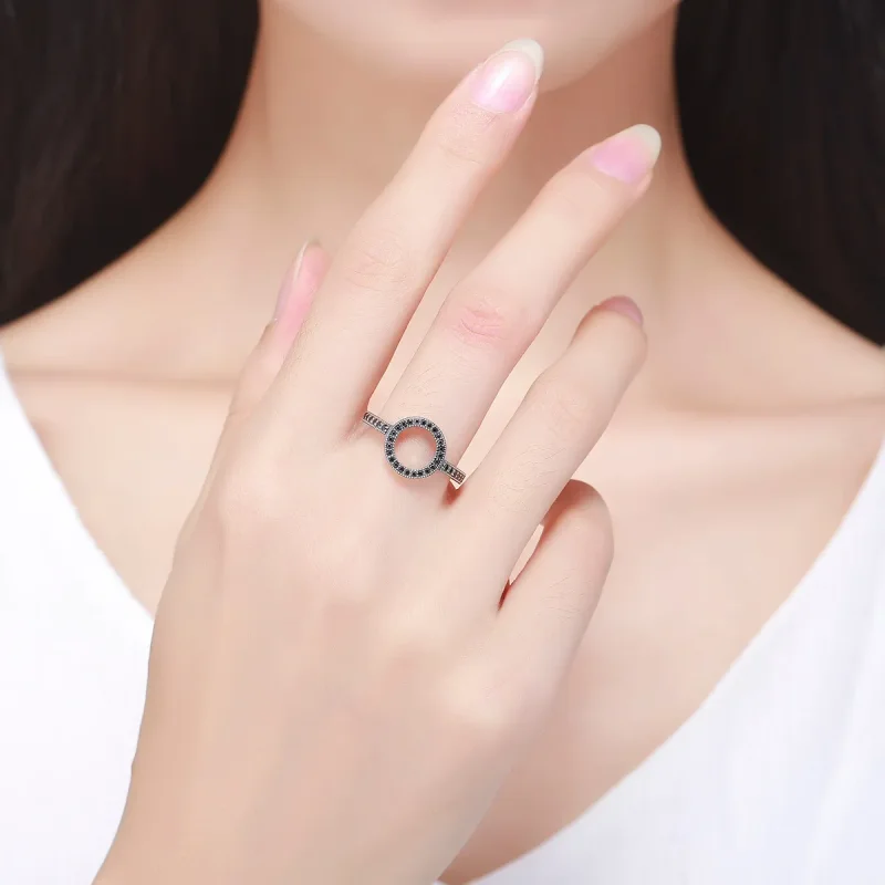 (image for) Silver Sparkling Halo Ring - PANDORA Style - SCR112 - View 7
