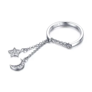 (image for) Silver Star & Moon Ring - PANDORA Style - SCR407