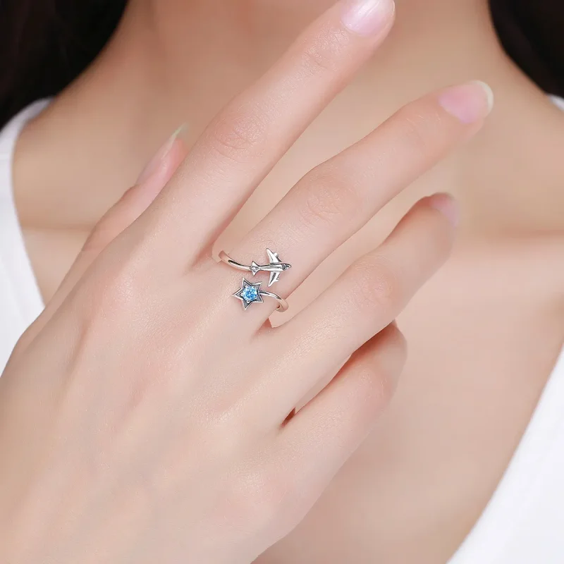 (image for) Silver Star Tours Ring - PANDORA Style - SCR322 - View 3