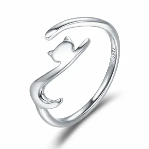 (image for) Silver Sticky Cat Ring - PANDORA Style - SCR220