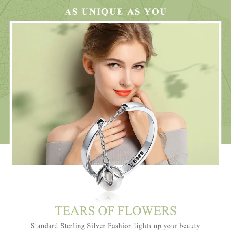 (image for) Silver Tears of Flowers Ring - PANDORA Style - SCR165 - View 2