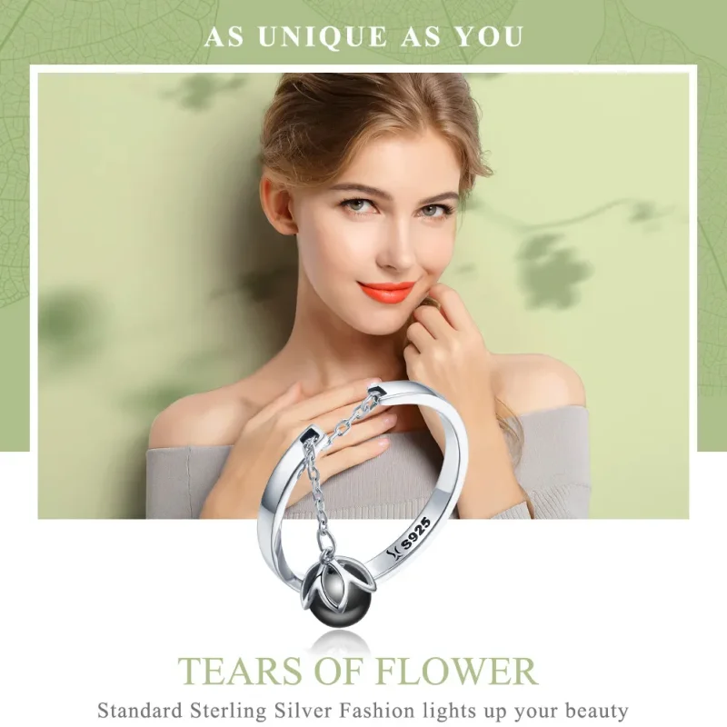 (image for) Silver Tears of Flowers Ring - PANDORA Style - SCR314 - View 2
