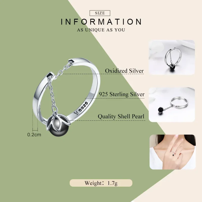 (image for) Silver Tears of Flowers Ring - PANDORA Style - SCR314 - View 4