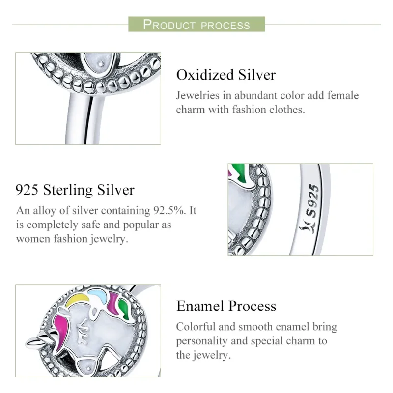 (image for) Silver Unicorn Memory Ring - PANDORA Style - SCR388 - View 5