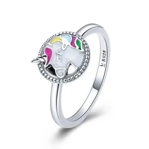 (image for) Silver Unicorn Memory Ring - PANDORA Style - SCR388