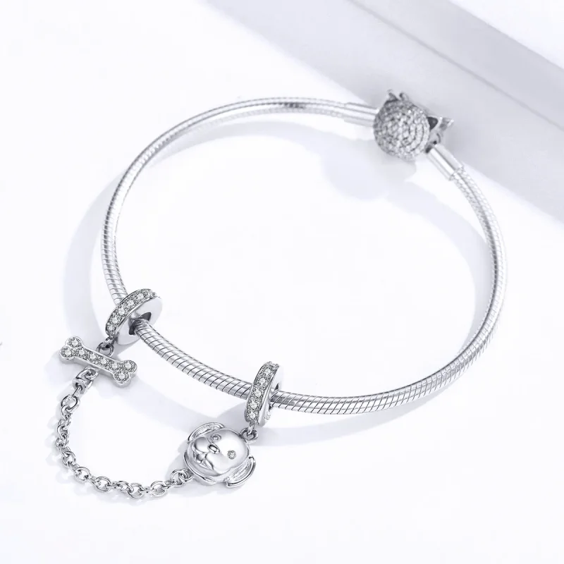 (image for) PANDORA Style Adorable Puppy Safety Chain - SCC1434 - View 3