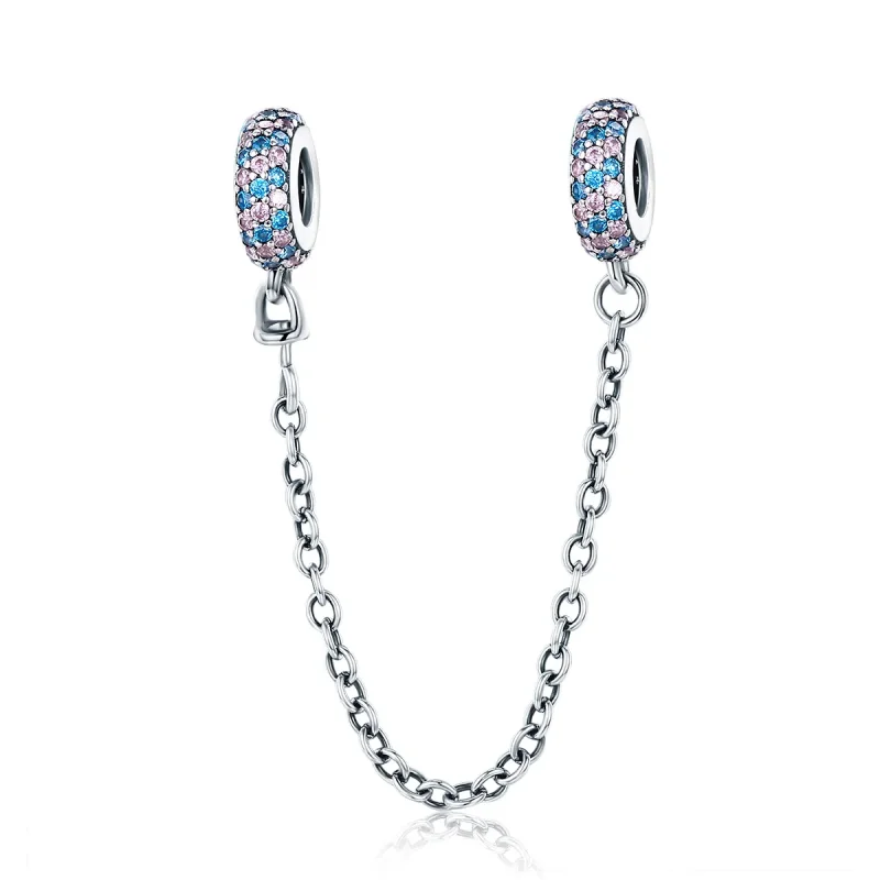 (image for) PANDORA Style Pink Blue Miracle Safety Chain - SCC379 - Product Image