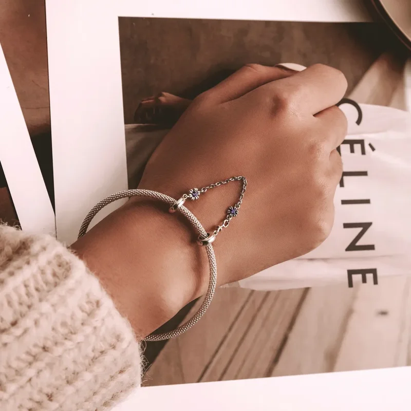 (image for) PANDORA Style Retro Flowers Safety Chain - SCC2100 - View 5