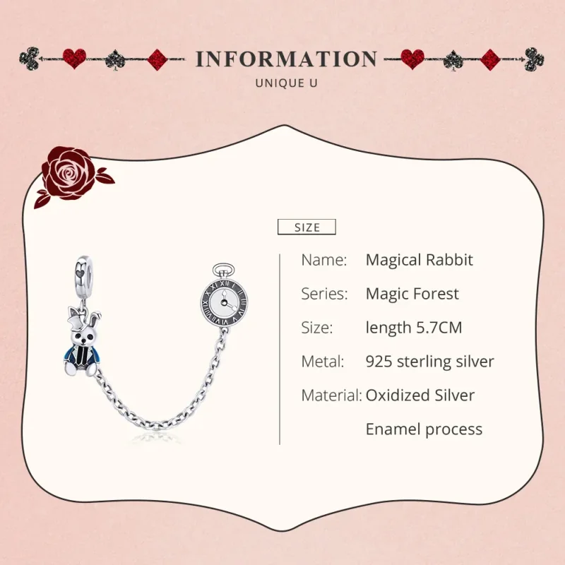 (image for) Pandora Style Silver Charm, Hare, Blue Enamel - SCC1443 - View 7