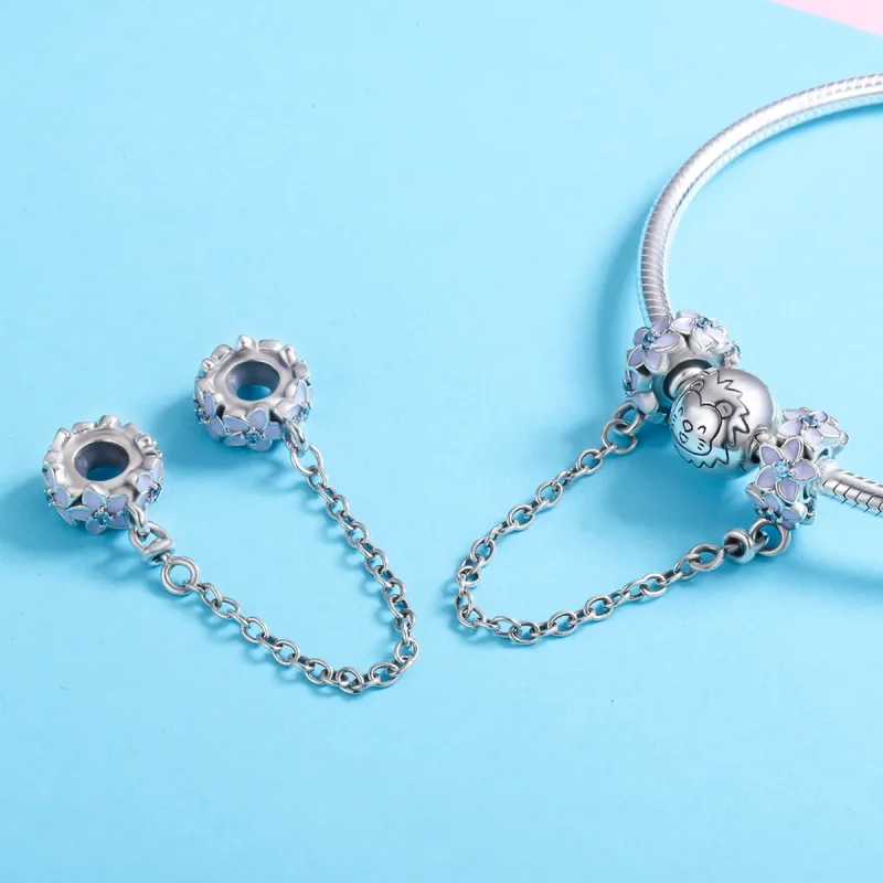 (image for) Pandora Style Silver Charm, Purple Flowers, Multicolor Enamel - SCC602 - View 5