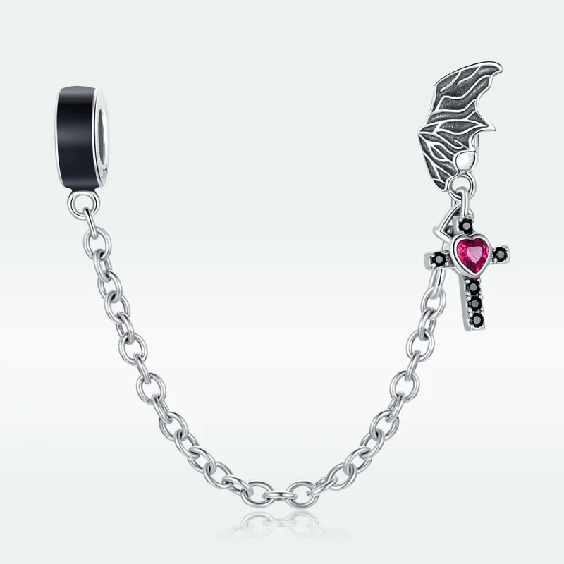 (image for) Pandora Style Silver Charm, Winged Cross, Multicolor Enamel - SCC1781 - View 5