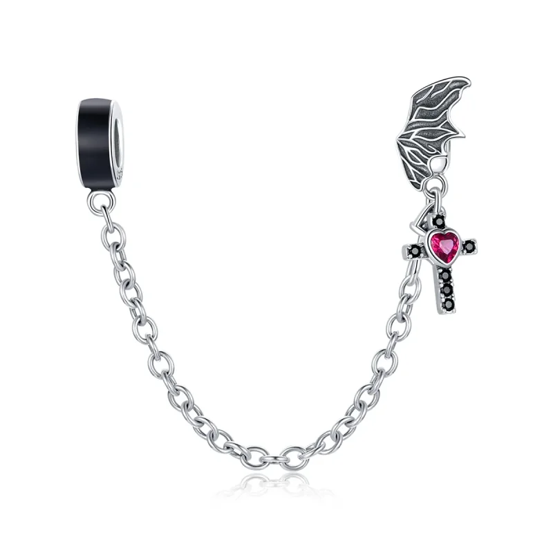 (image for) Pandora Style Silver Charm, Winged Cross, Multicolor Enamel - SCC1781 - Product Image