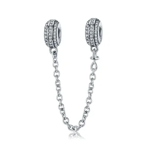 (image for) Pandora Style Silver Pavé Safety Chain Charm - SCC812
