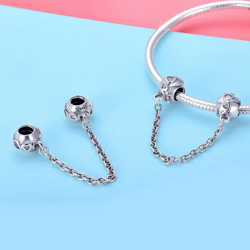 (image for) Pandora Style Silver Safety Chain Charm, Cute - SCC736 - View 2