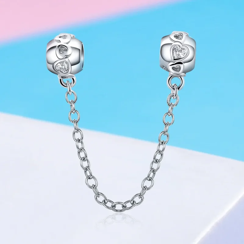 (image for) Pandora Style Silver Safety Chain Charm, Cute - SCC736 - View 4
