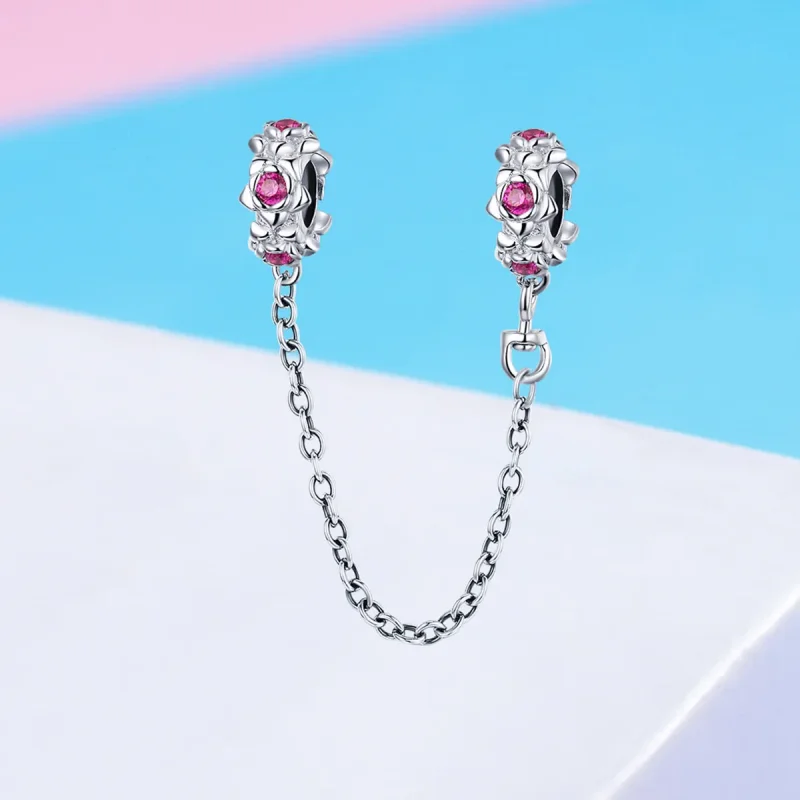 (image for) Pandora Style Silver Safety Chain Charm, Fairy's Garland - BSC035 - View 2