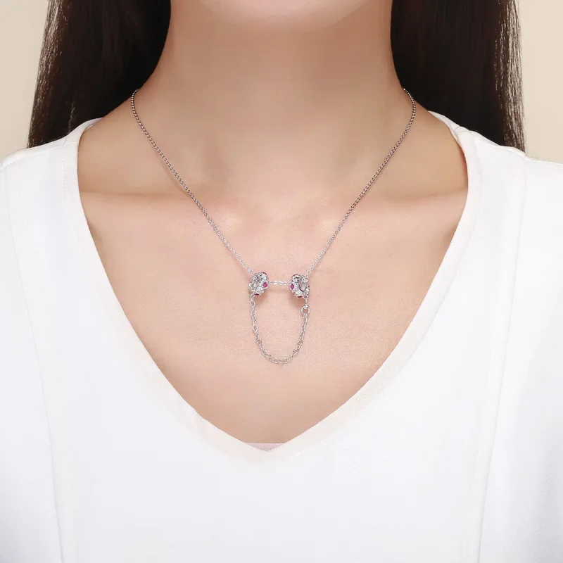 (image for) Pandora Style Silver Safety Chain Charm, Fairy's Garland - BSC035 - View 5