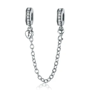 (image for) Pandora Style Silver Safety Chain Charm, Only Love - SCC606