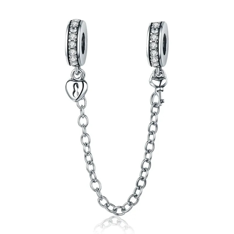 (image for) Pandora Style Silver Safety Chain Charm, Only Love - SCC606 - Product Image