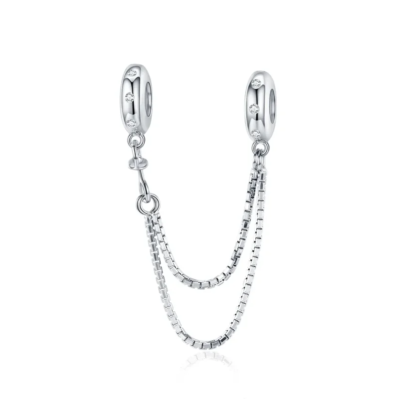 (image for) Pandora Style Silver Safety Chain Charm, Simple Chain - SCC1419 - Product Image