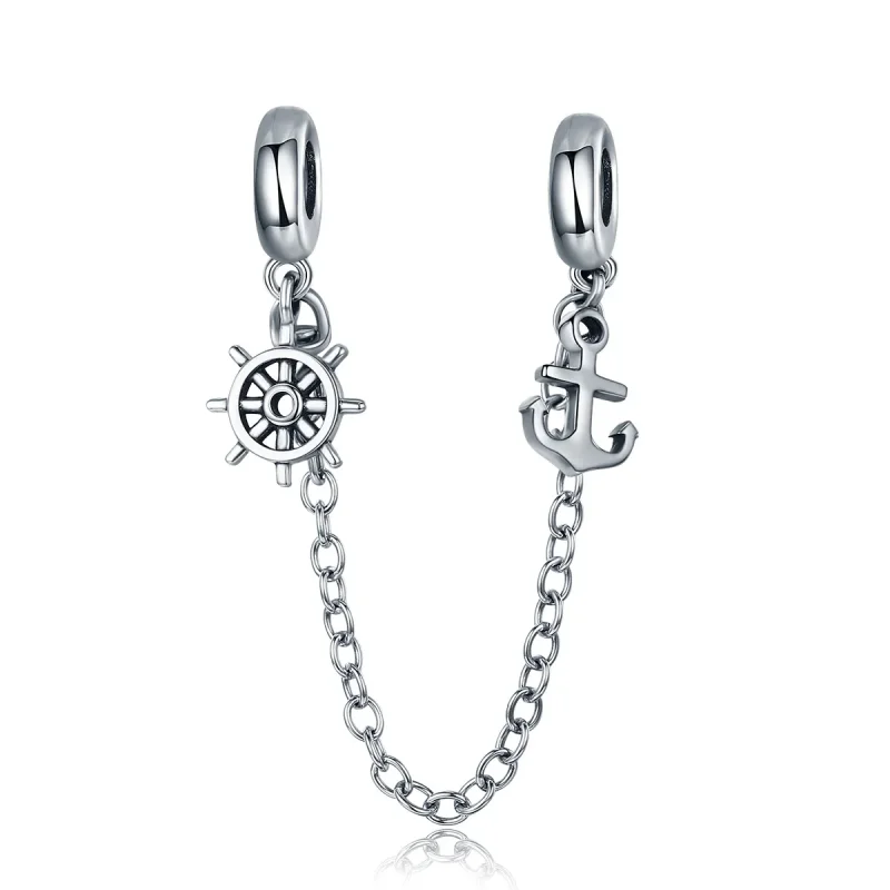 (image for) Pandora Style Silver Safety Chain Charm, Voyage - SCC604 - Product Image