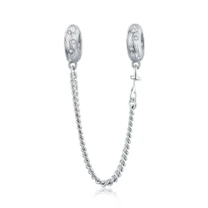 (image for) Pandora Style Silver Safety Chain Charm, Water Wave - SCC1577