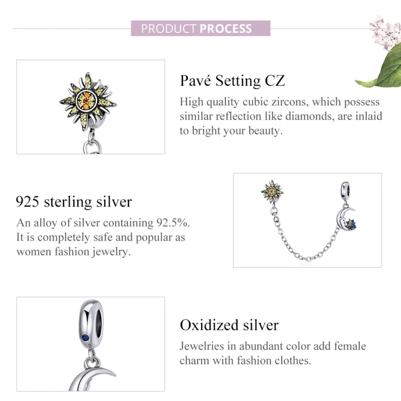 (image for) Pandora Style Silver Safety Chain Charm, Whole Universe - SCC1763 - View 8