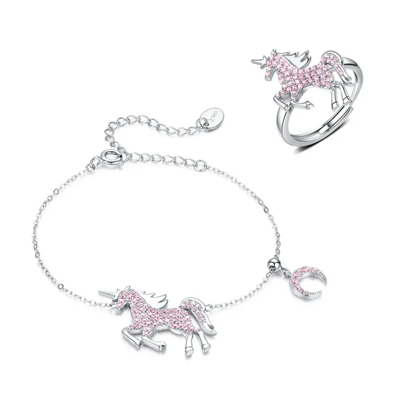 (image for) Pandora Style Set, Bicolor Cute Unicorn - SET009 - Product Image