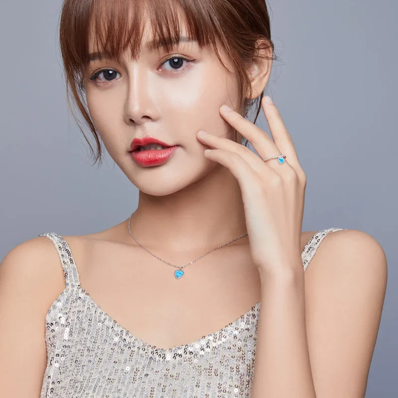 (image for) Pandora Style Set, Bicolor Dark Blue Heart - SET018 - View 4