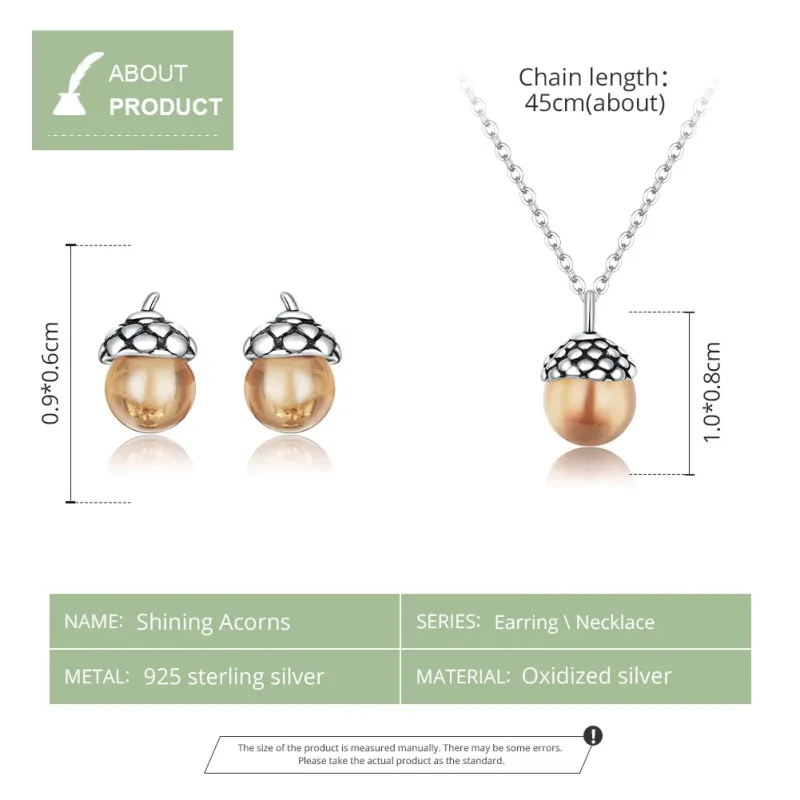(image for) Pandora Style Set, Bicolor Shining Acorns - SET019 - View 5