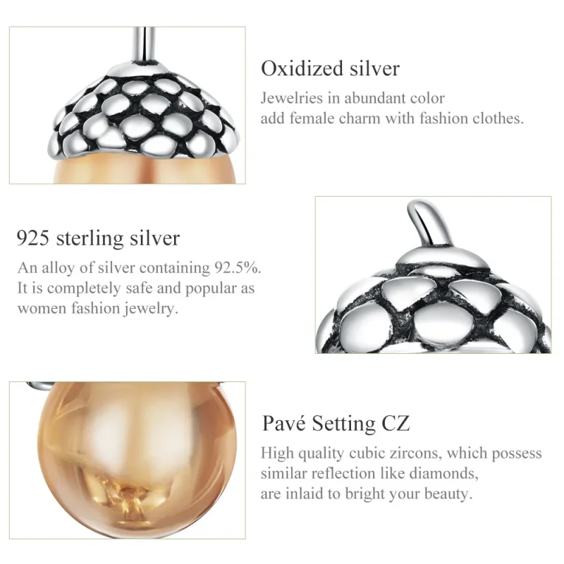 (image for) Pandora Style Set, Bicolor Shining Acorns - SET019 - View 6