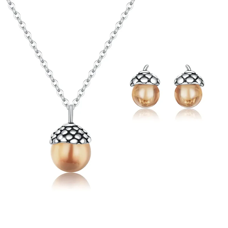 (image for) Pandora Style Set, Bicolor Shining Acorns - SET019 - Product Image