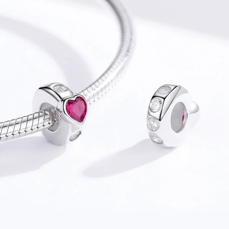 (image for) Pandora Style Silver Spacer Charm, Bright Love - BSC123 - View 3