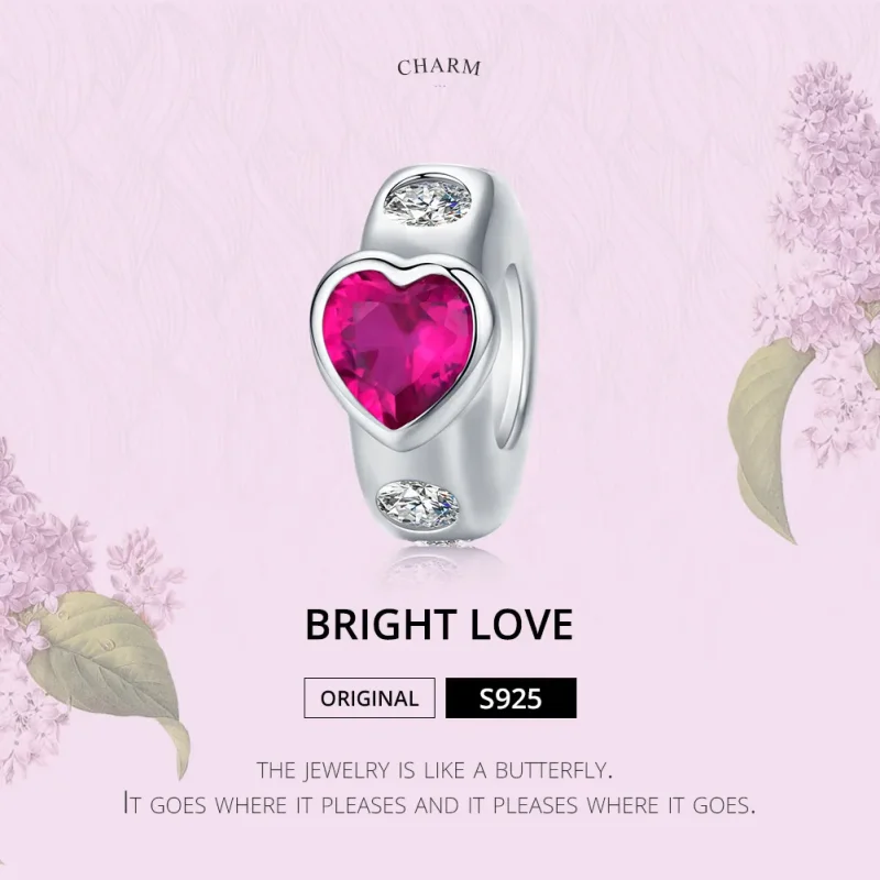 (image for) Pandora Style Silver Spacer Charm, Bright Love - BSC123 - View 5