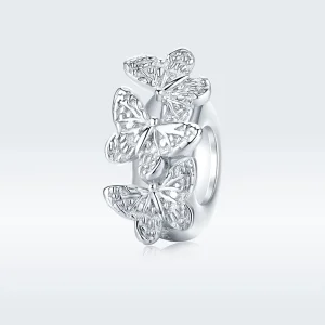 (image for) Pandora Style Silver Spacer Charm, Butterfly - BSC120