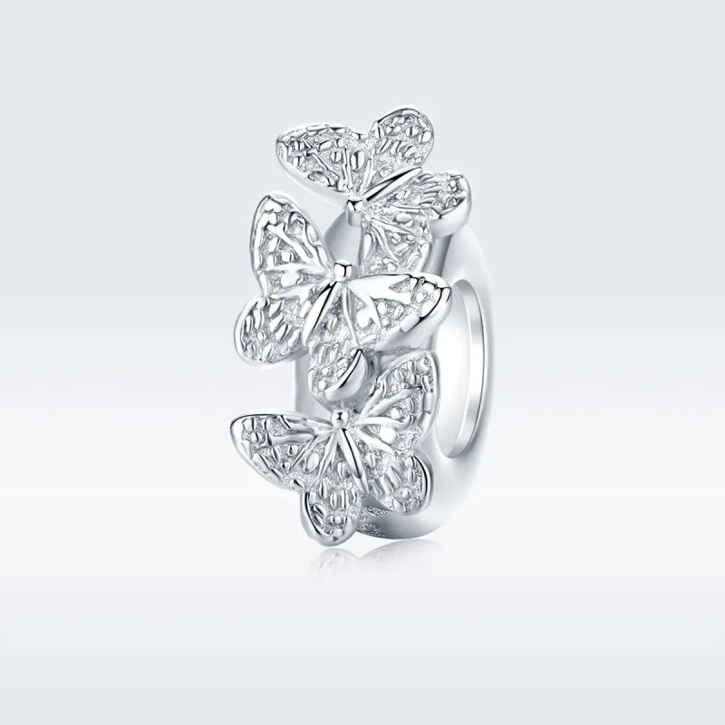 (image for) Pandora Style Silver Spacer Charm, Butterfly - BSC120 - Product Image