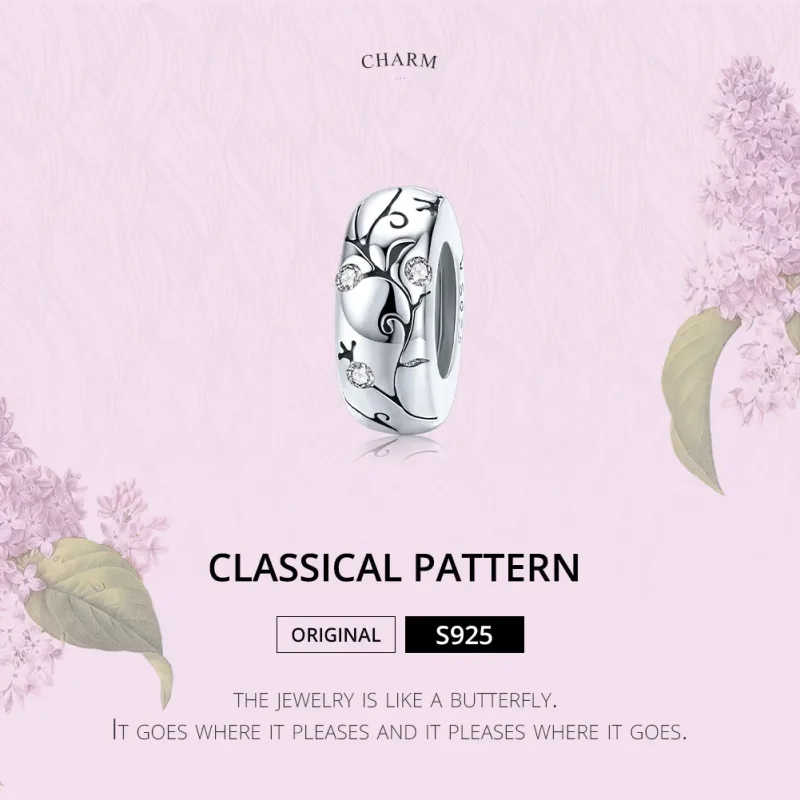 (image for) Pandora Style Silver Spacer Charm, Classical Pattern - SCC1559 - View 6