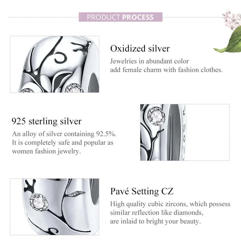 (image for) Pandora Style Silver Spacer Charm, Classical Pattern - SCC1559 - View 8
