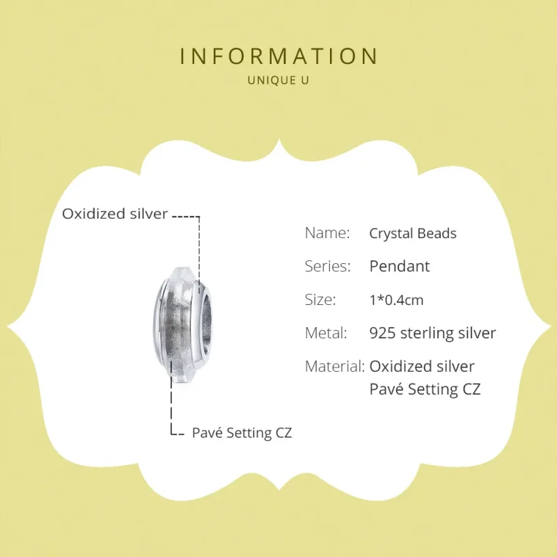 (image for) Pandora Style Silver Spacer Charm, Crysta - SCC1818 - View 6