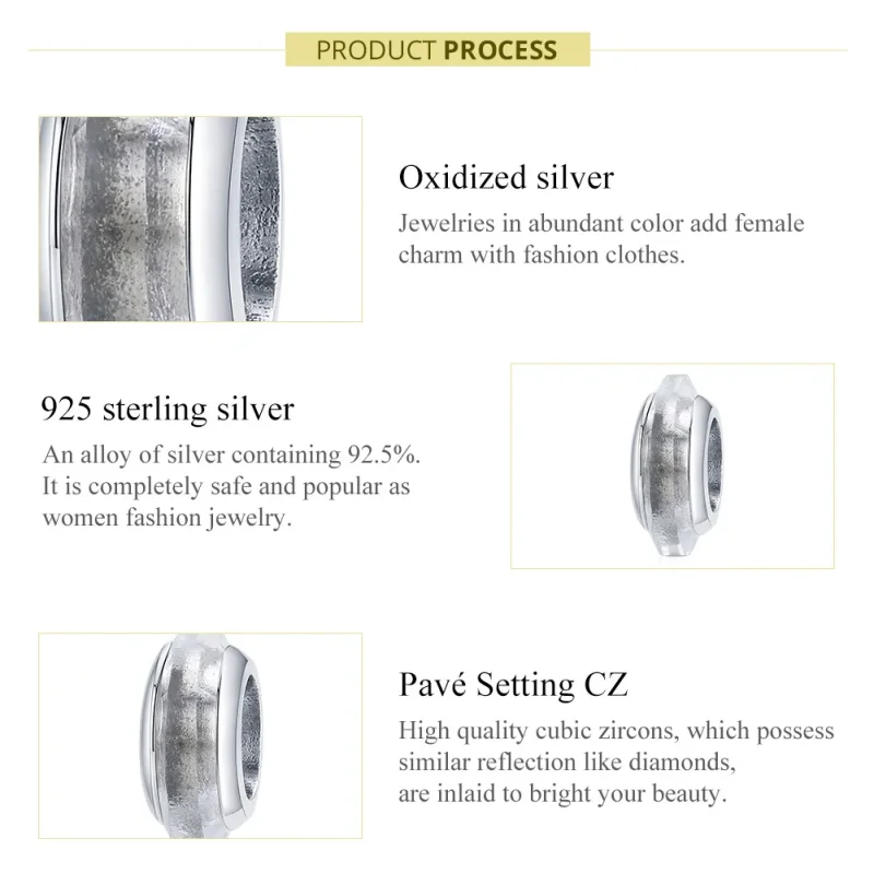 (image for) Pandora Style Silver Spacer Charm, Crysta - SCC1818 - View 7