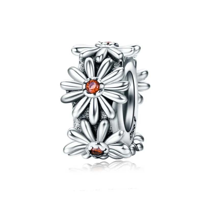 (image for) Pandora Style Silver Spacer Charm, Daisy Wreath - SCC598 - Product Image