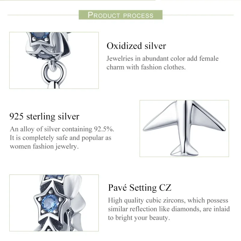 (image for) Pandora Style Silver Spacer Charm, Dream of Traveling - SCC882 - View 7