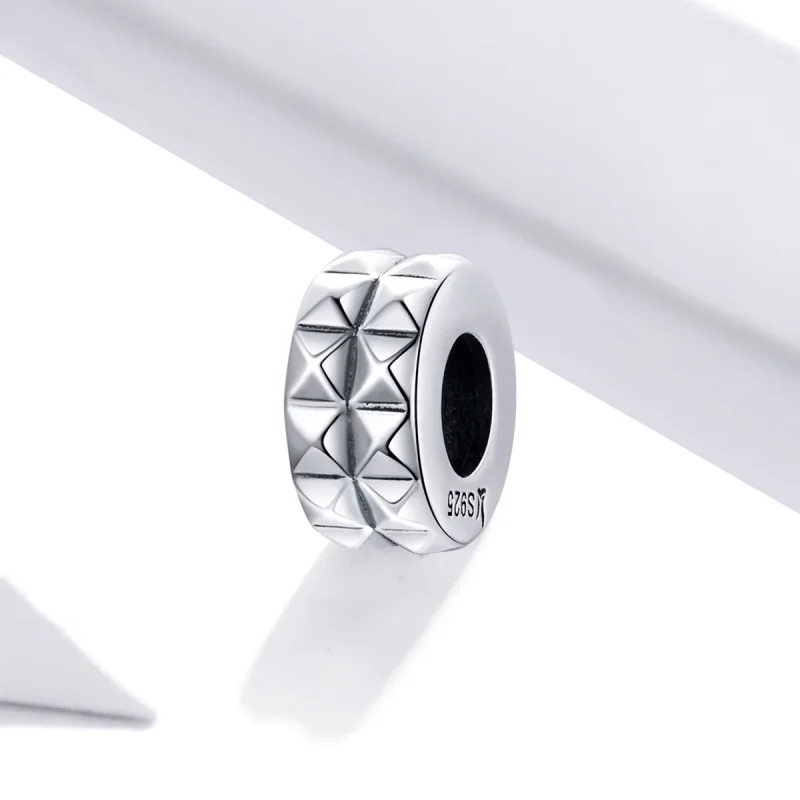(image for) Pandora Style Silver Spacer Charm, Geometry - SCC1789 - View 2