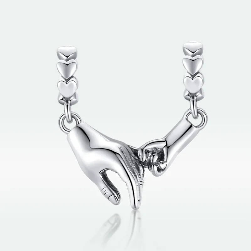 (image for) Pandora Style Silver Spacer Charm, Hand In Hand - SCC1700 - View 5